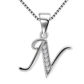 Letter N Initial Necklaces 925 Sterling Silver - Necklaces - Aurora Tears Jewelry